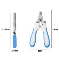 Alicate Pet Tesoura Corte De Unhas Cachorro Gato Com Lixa Azul