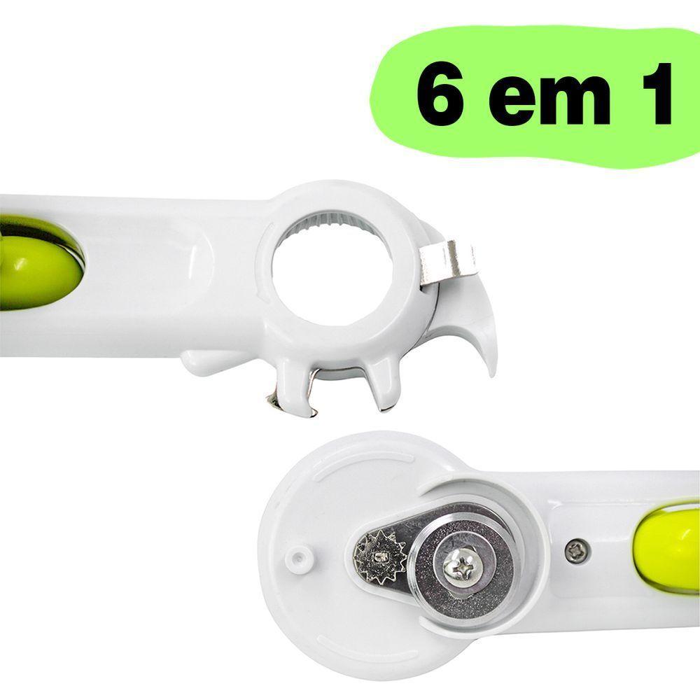 Abridor De Tampas Universal 6 Em 1 Latas Potes Garrafas Multifuncional - 5