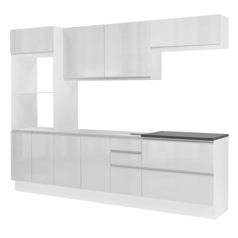Cozinha Completa Mdf Madesa Acordes Frentes Branco Brilho - 8