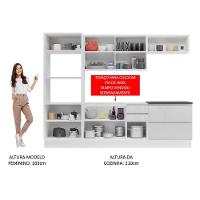 Cozinha Completa Mdf Madesa Acordes Frentes Branco Brilho - 10