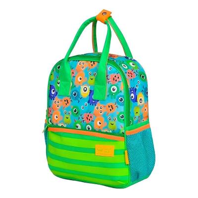 Mochila De Costas Bolsa Infantil Baby Masculina Monstrinhos Verde
