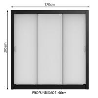 Guarda Roupa Casal Lyon 3 Portas de Correr 2 Gavetas Madesa - 3