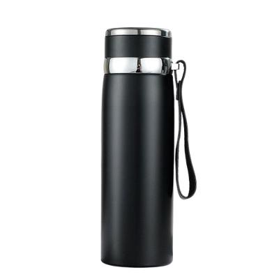 Garrafinha Térmica Aço Inox 1l água Gelada Quente C/ Vedação Academia Trilha Preto