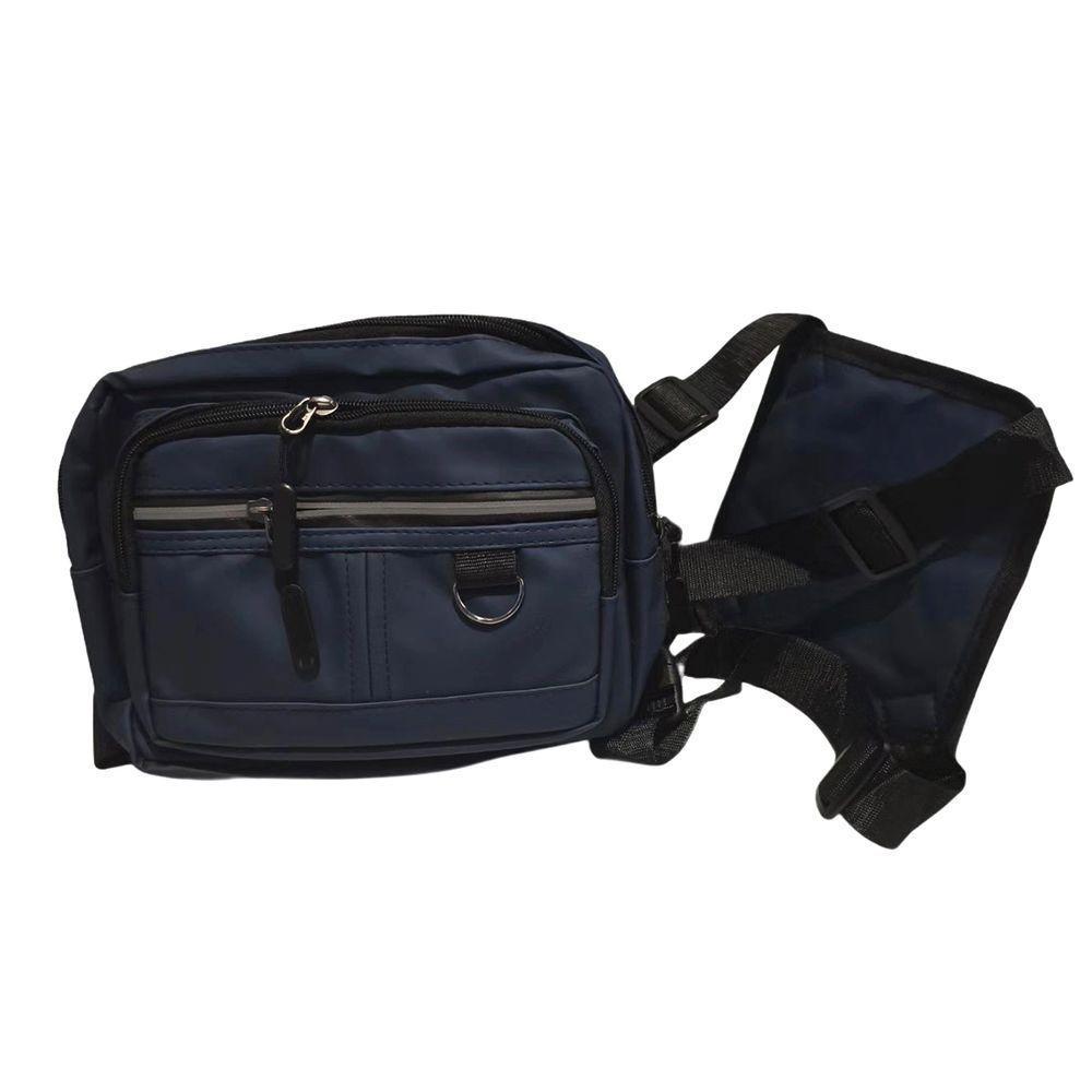 Pochete Mochila Frontal Peito Tática Caminhada Ciclismo Celular Azul Escuro - 1