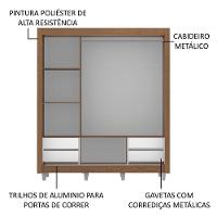 Guarda Roupa Casal Lyon Plus 3 Portas de Correr Madesa - 9