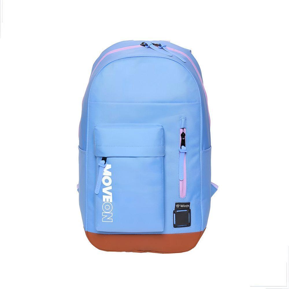 Mochila Unissex Juvenil Cores Escolar Passeio Viagem Azul Claro - 1