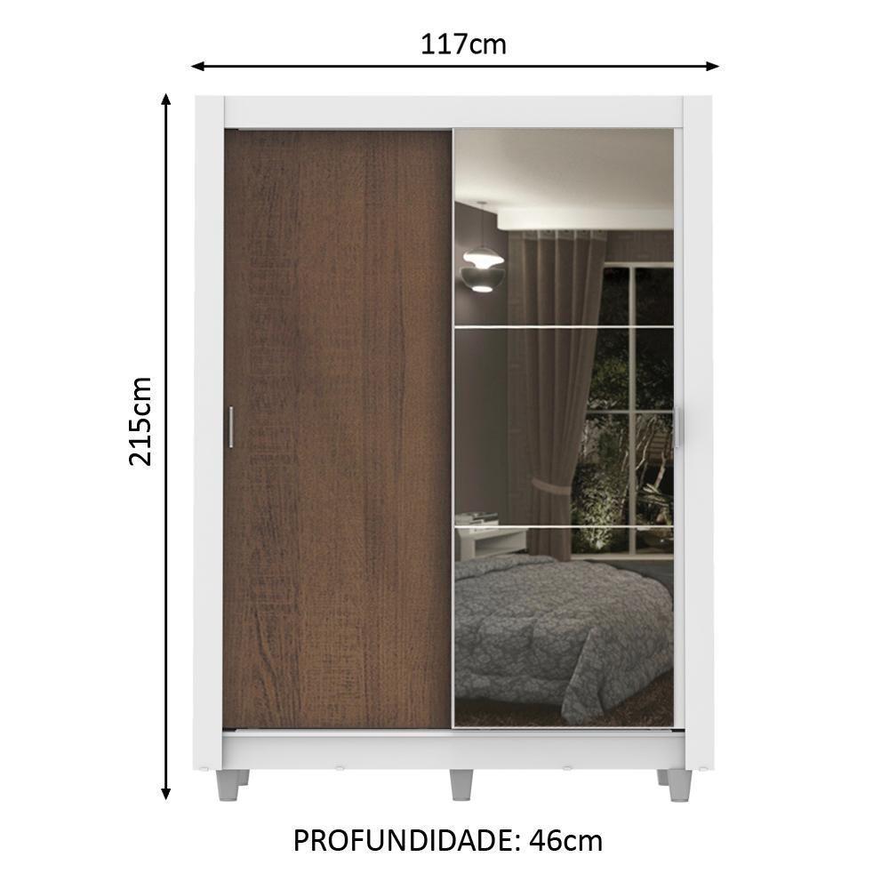 Guarda-Roupa Dallas Plus 2 Portas Correr 1 Espelho Madesa - 9