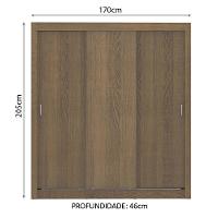 Guarda-Roupa Casal Lyon Plus Portas de Correr Rustic Madesa - 9