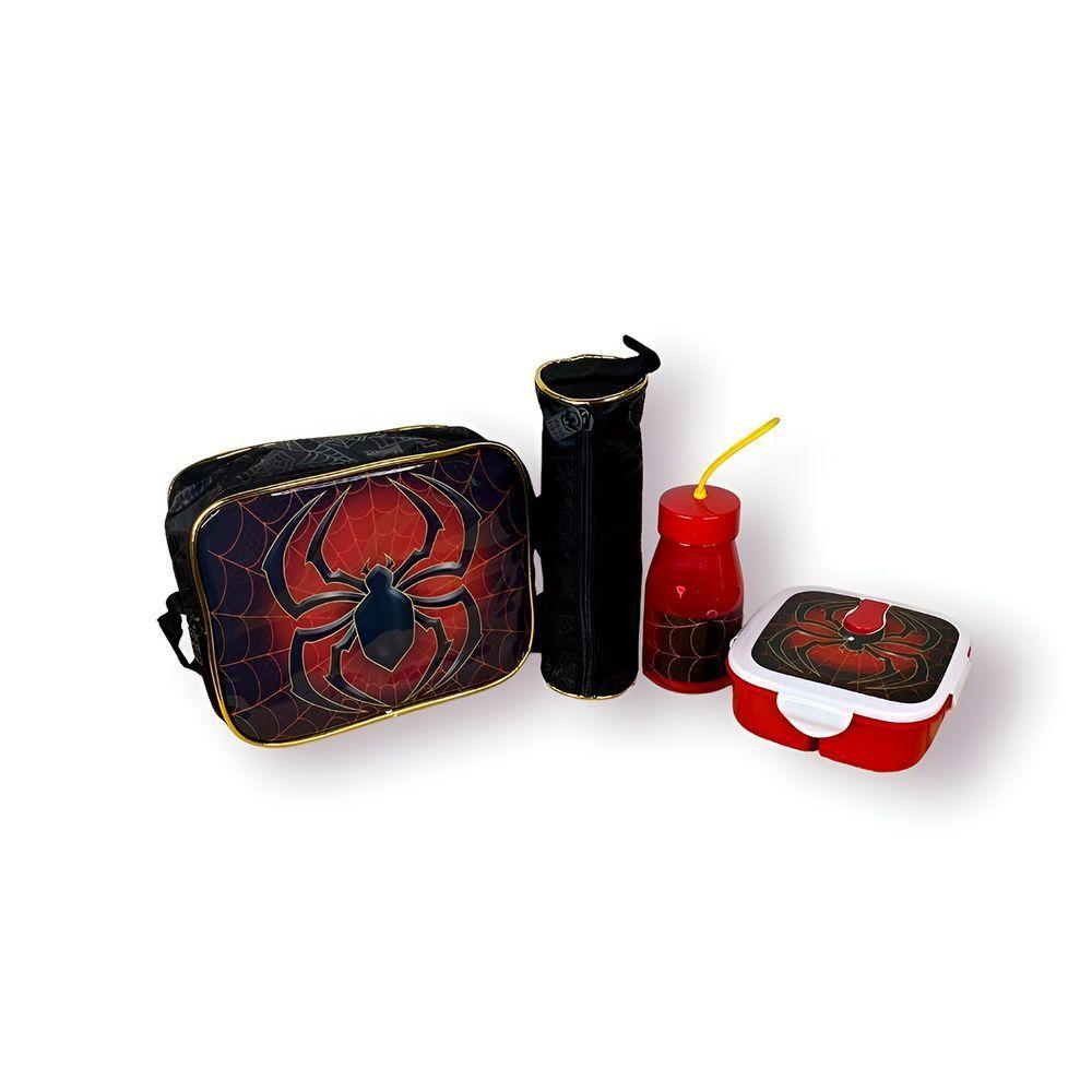 Kit Mochila Escolar Com Acessórios Infantil Homem Aranha Cor:vermelho - 4