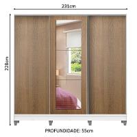Guarda-Roupa Eros 100% MDF 3 Portas 1 Espelho 8 Pés Madesa - 10