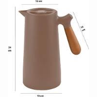 Garrafa Térmica Jarra Nórdica Inox Café Cabo Madeira Marrom - 2