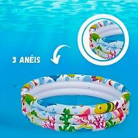 Piscina Inflável Redonda Animais Marinhos Infantil 135 Litros - 6
