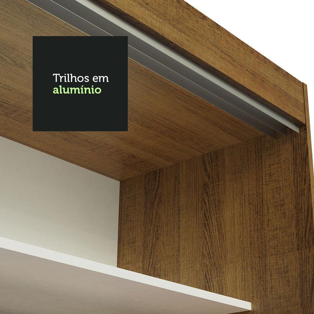 Guarda-roupa Casal Madesa Austin 4 Portas De Correr Com Espelhos 3 Gavetas - Rustic-branco Rustic-branco - 4