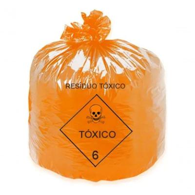 Sacos De Lixo Tóxico Laranja - 50 Litros - Pct C- 100 Unid