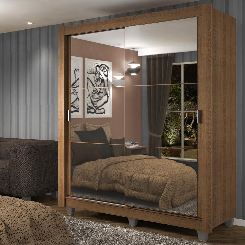 Guarda-Roupa Dallas Plus 2 Portas Correr 2 Espelhos Madesa - 1