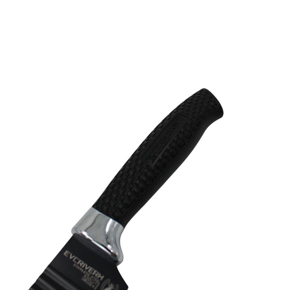 Jogo De Facas 6 Peças Aço Inox Com Descascador Preto - 2