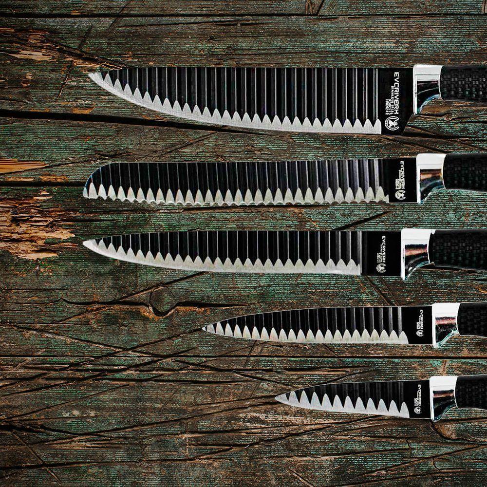 Jogo De Facas 6 Peças Aço Inox Com Descascador Preto - 3