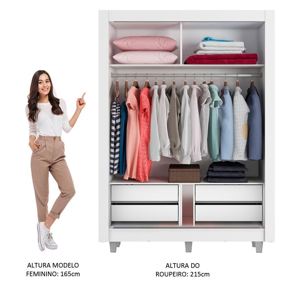 Guarda-Roupa Dallas Plus 2 Portas Rustic/Branco Madesa - 9