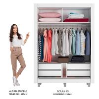Guarda-Roupa Dallas Plus 2 Portas Rustic/Branco Madesa - 9