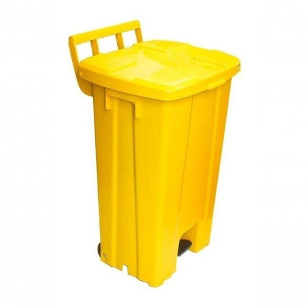 Lixeira Quadrada Plastica De 100 Litros Com Roda E Pedal - 1