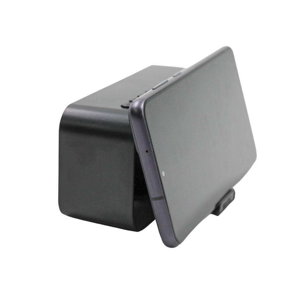 Relogio Despertador Digital Caixa De Som Bluetooth Radio Espelhado Usb Led G10 Preto - 3