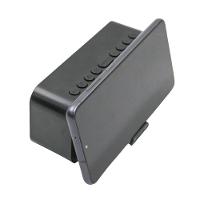 Relogio Despertador Digital Caixa De Som Bluetooth Radio Espelhado Usb Led G10 Preto - 2