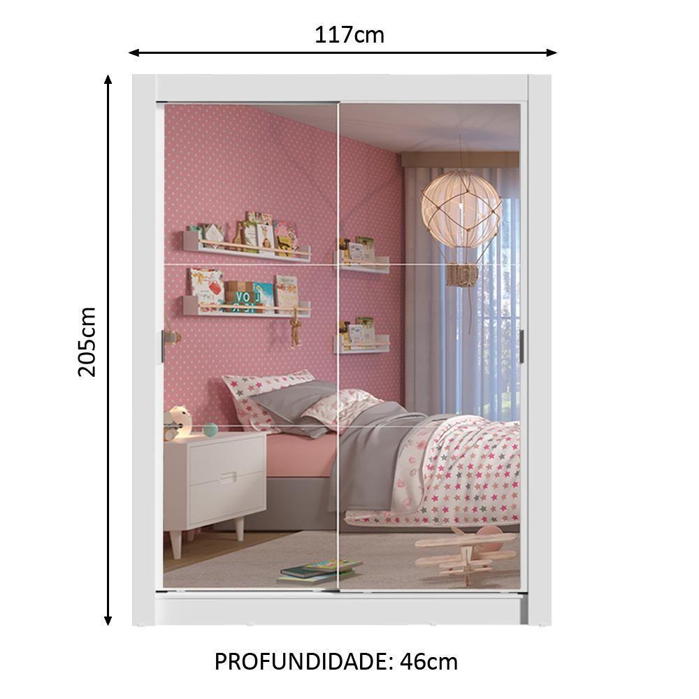 Guarda-roupa Infantil Madesa Theo 2 Portas De Correr De Espelho 4 Gavetas - 2