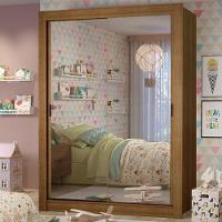 Guarda-roupa Infantil Madesa Theo 2 Portas De Correr De Espelho 4 Gavetas - 1