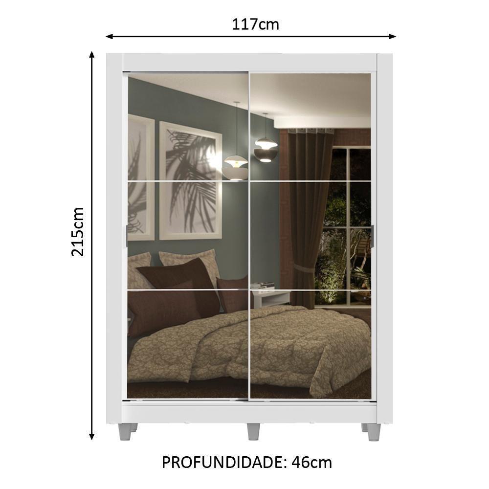 Guarda-Roupa Dallas Plus 2 Portas Correr 2 Espelhos Madesa - 7