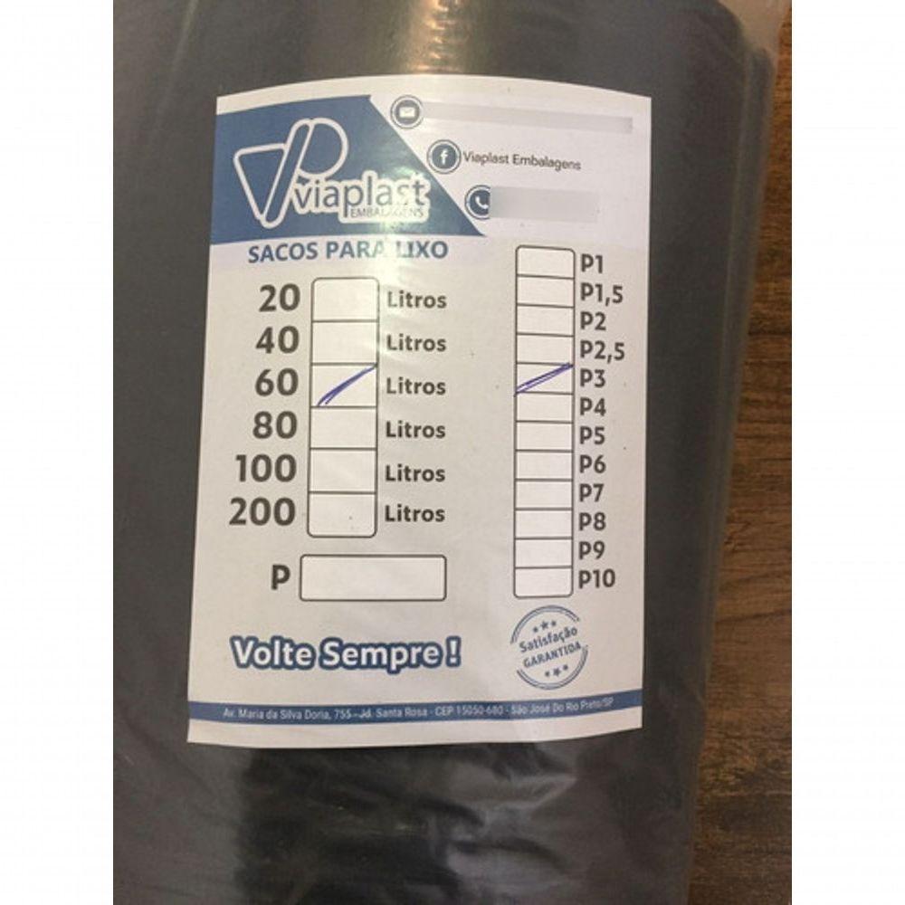 Saco De Lixo 60l C-100 Un Preto Reforçado P3 Oferta Limitad - 7