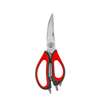 Tesoura Culinaria P/ Casa Cozinha Corta Desossa Limpa Peixe Carne Frango 6 Em 1 Cor:vermelho