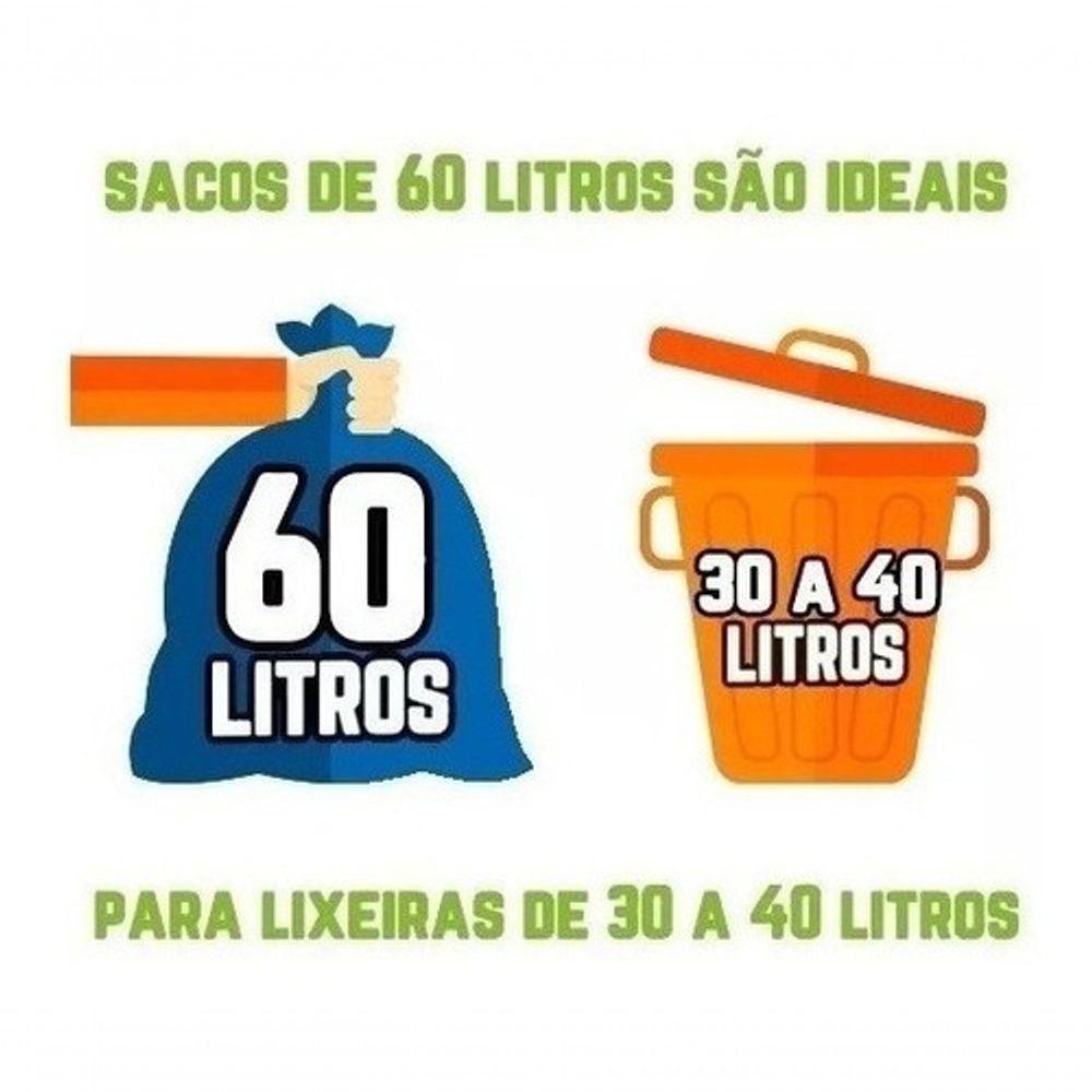 Saco De Lixo 60l C-100 Un Preto Reforçado - 3