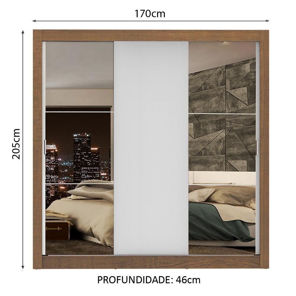 Guarda-roupa Casal Lyon Plus 3 Portas de Correr Madesa - 7