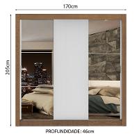 Guarda-roupa Casal Lyon Plus 3 Portas de Correr Madesa - 7