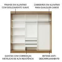 Guarda-roupa Casal Kansas 3 Portas Correr 3 Gavetas Madesa - 10