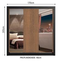 Guarda-roupa Casal Lyon Plus 3 Portas Correr Espelhos - 1