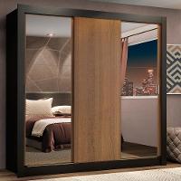 Guarda-roupa Casal Lyon Plus 3 Portas Correr Espelhos