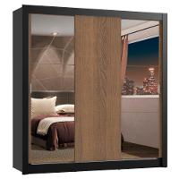 Guarda-roupa Casal Lyon Plus 3 Portas Correr Espelhos - 5