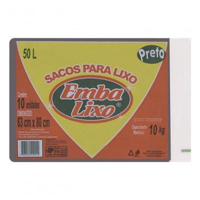 Saco Para Lixo 50l Embalixo 10 Unidades