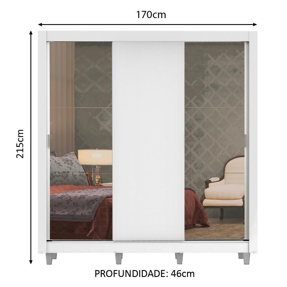 Guarda-roupa Casal Lyon Plus 3 Portas de Correr Madesa - 10