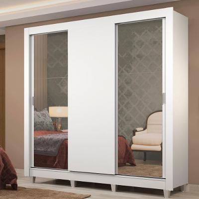 Guarda Roupa Casal Lyon Plus 3 Portas de Correr 4 Gavetas Branco Madesa