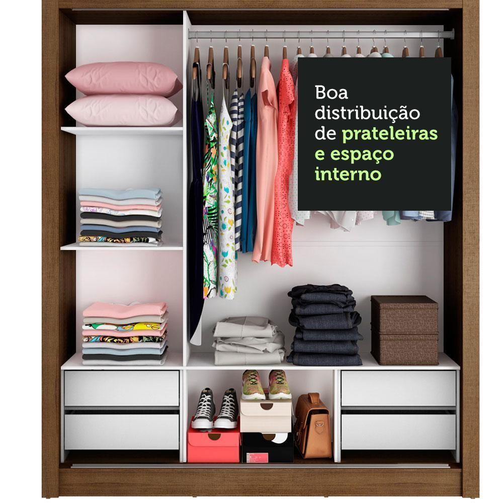 Guarda-roupa Casal Lyon Rustic 3 Portas de Correr Madesa - 10