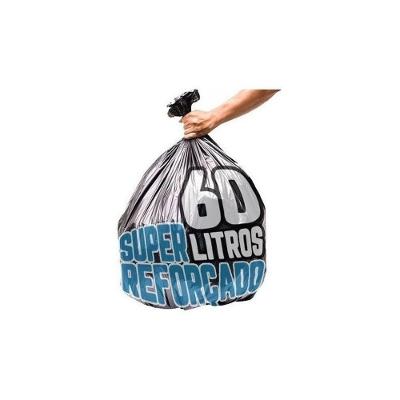 Saco De Lixo 60 Litros 100 Un Preto Super Reforçado