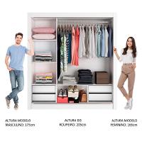 Guarda-Roupa Casal Lyon Plus 3 Portas Correr Branco Madesa - 2