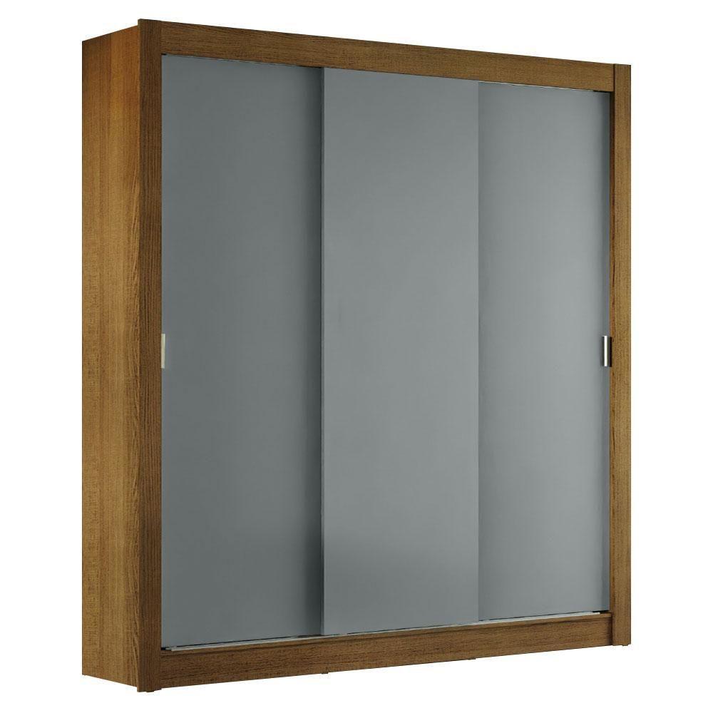 Guarda-roupa Casal Mônaco 3 Portas De Correr Rustic/Cinza - 10
