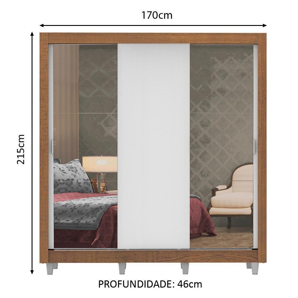 Guarda-roupa Casal Lyon Plus 3 Portas de Correr Madesa - 6