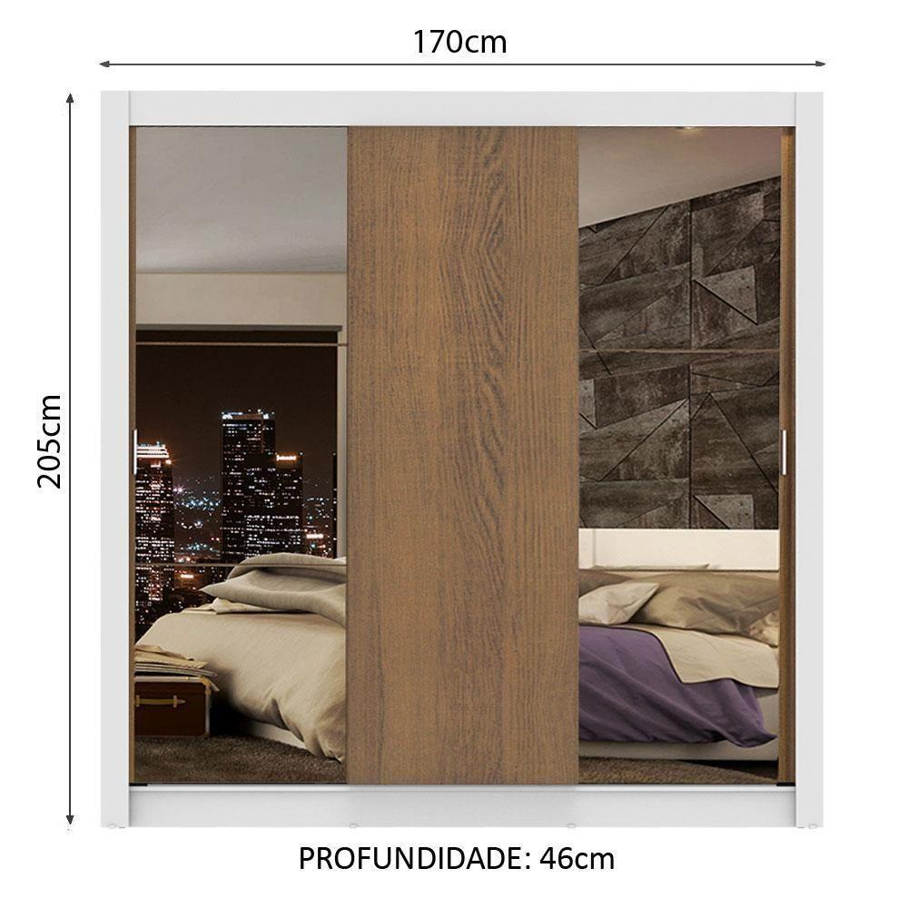 Guarda-roupa Casal Lyon Plus 3 Portas de Correr Madesa - 8