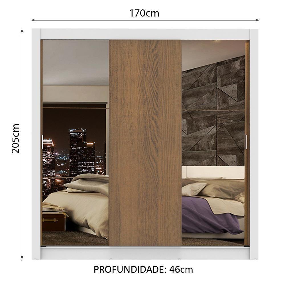 Guarda-roupa Casal Lyon Plus 3 Portas de Correr Madesa - 6