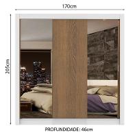 Guarda-roupa Casal Lyon Plus 3 Portas de Correr Madesa - 14