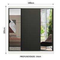 Guarda-roupa Casal Reno 3 Portas de Correr Espelhos Madesa - 9